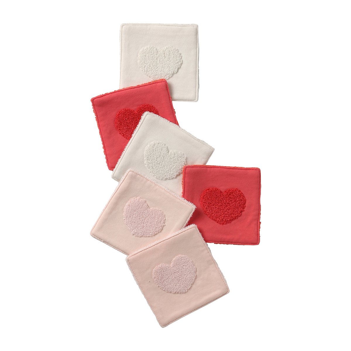 Lot 6 lingettes éponge mon coeur, VERTBAUDET