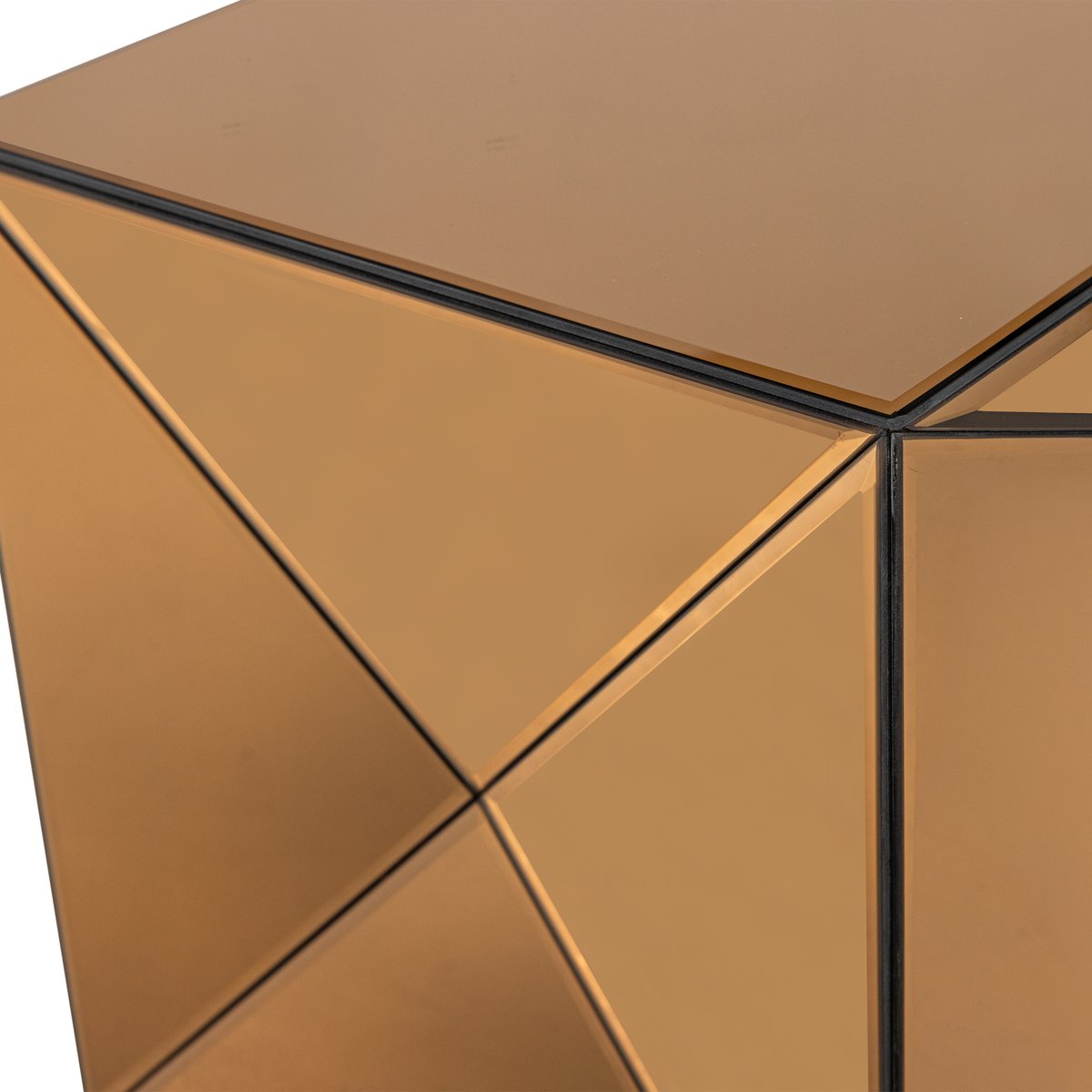 Table d'appoint en bois et verre GLINTZ marron, WOOOD
