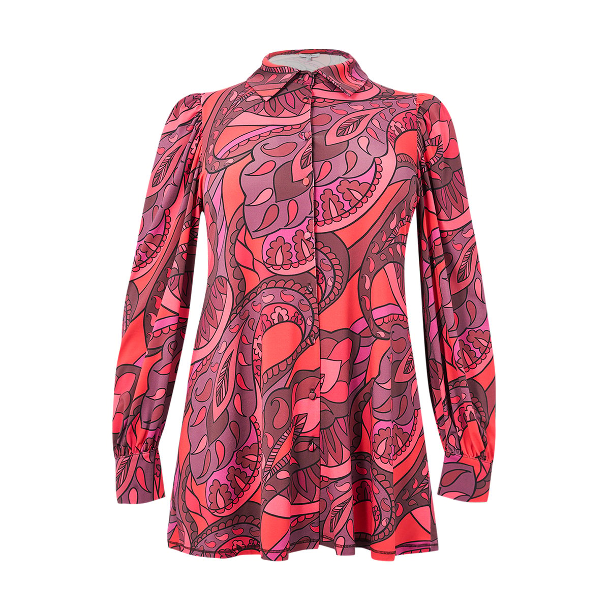 Chemise imprimée rouge, YOEK