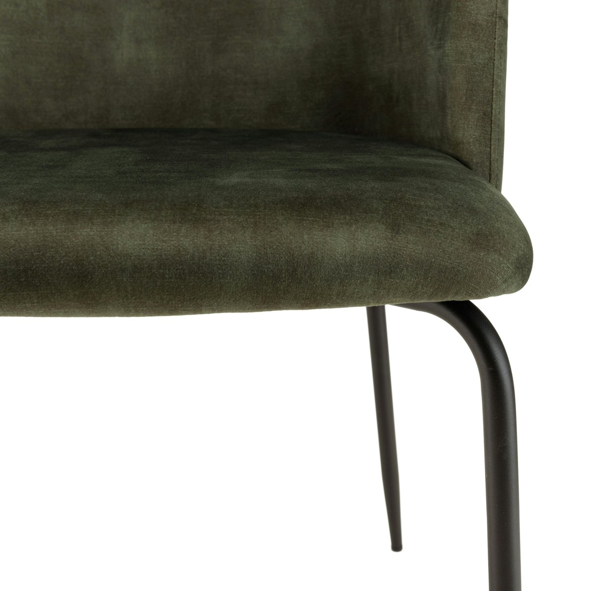 Chaise de salle à manger velours vert dossier rond (lot de 2) TIM vert, PIER IMPORT