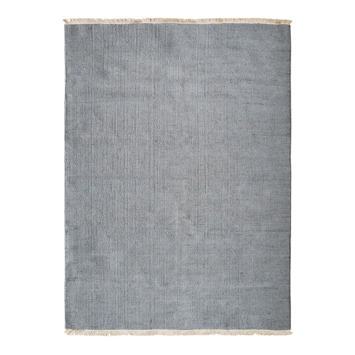 Tapis de salon en jute et coton avec franges ESSENCE gris, THE DECO FACTORY