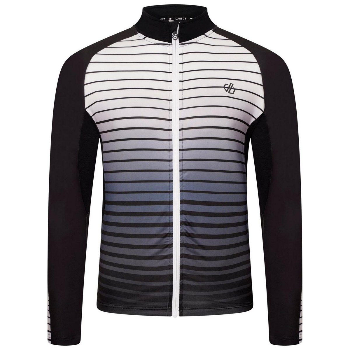 Veste cintrée de survêtement de sport motif/style rayures horizontales noir, DARE 2B