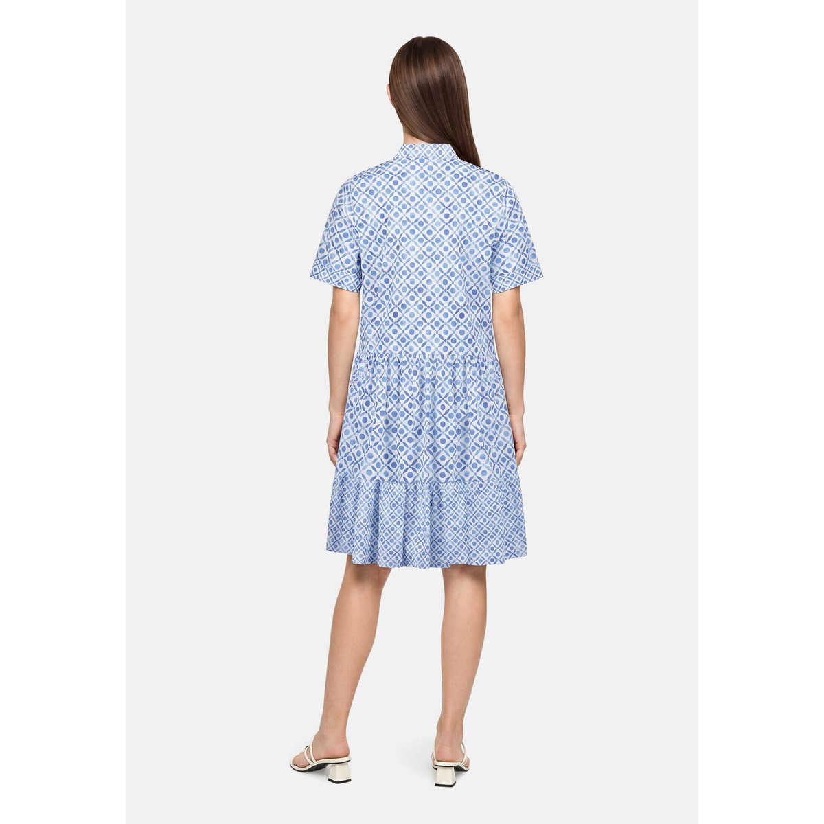 Robe-chemisier à motifs blanc/bleu, CARTOON