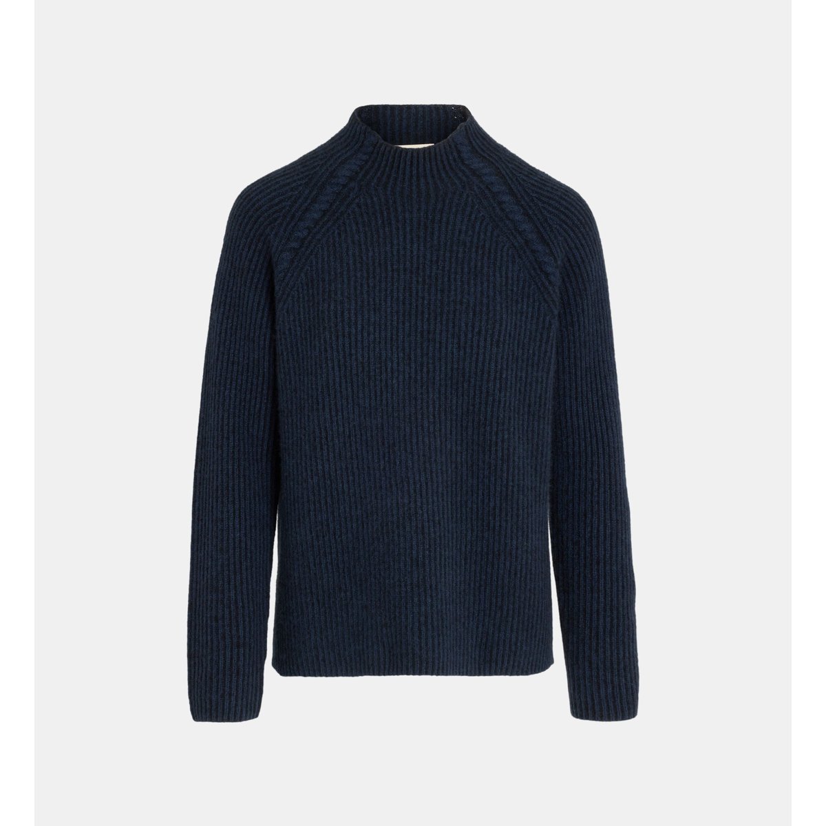 Pull droit edimbourg en maille torsadée cachemire bleu marine, GALERIES LAFAYETTE