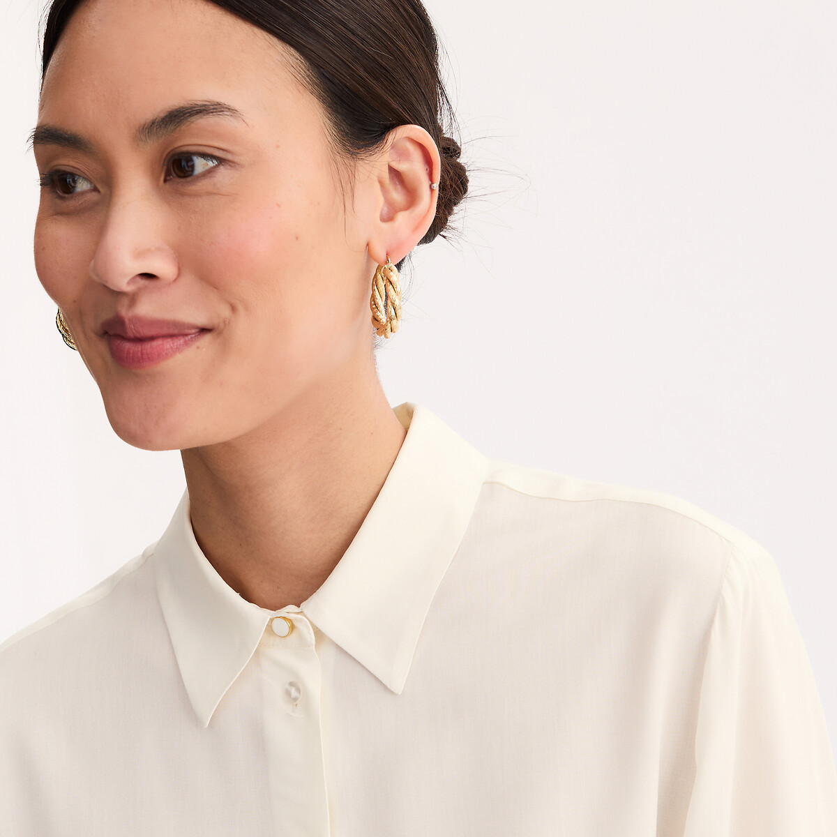 Chemise, manches longues ecru, ANNE WEYBURN