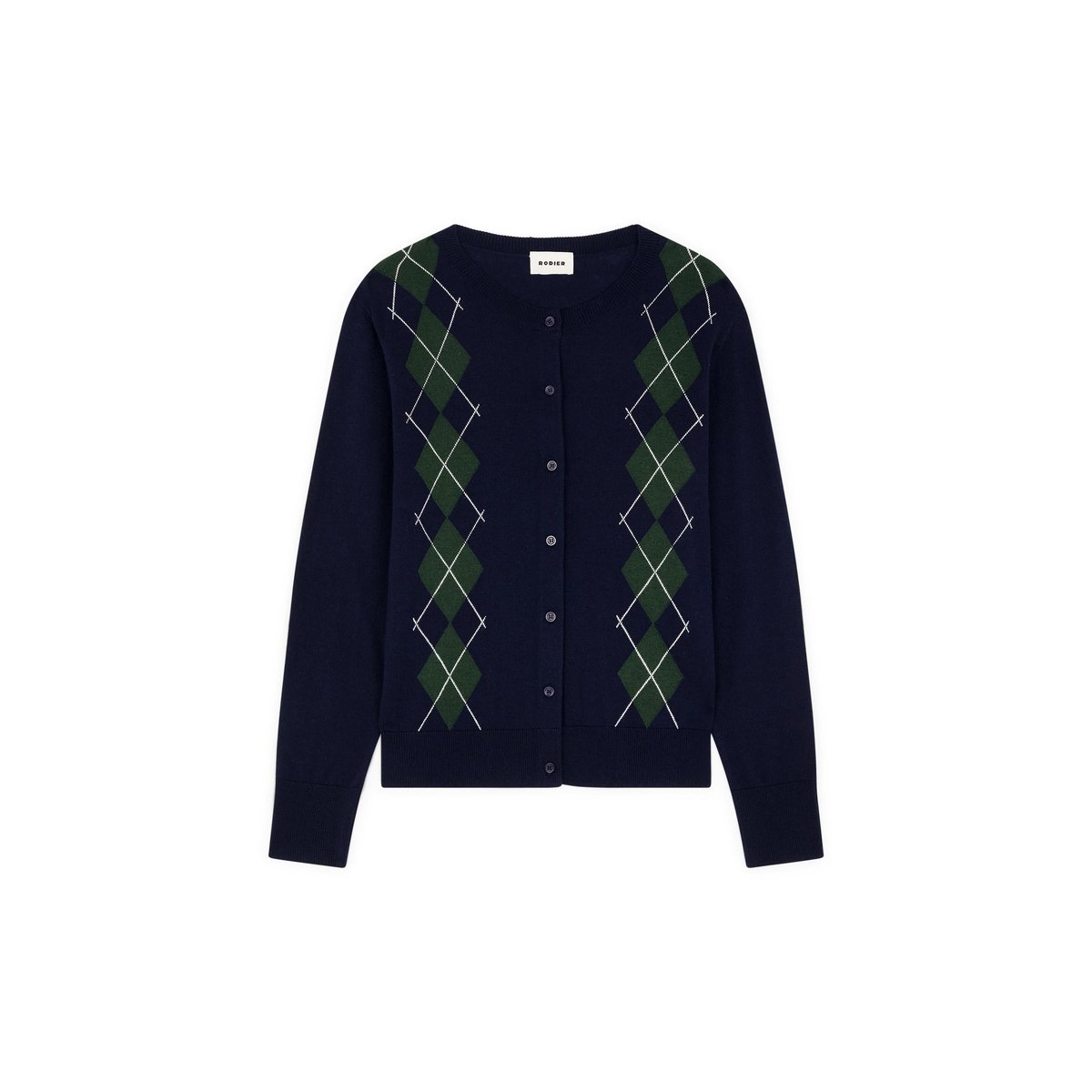 Cardigan jacquard bleu marine, RODIER