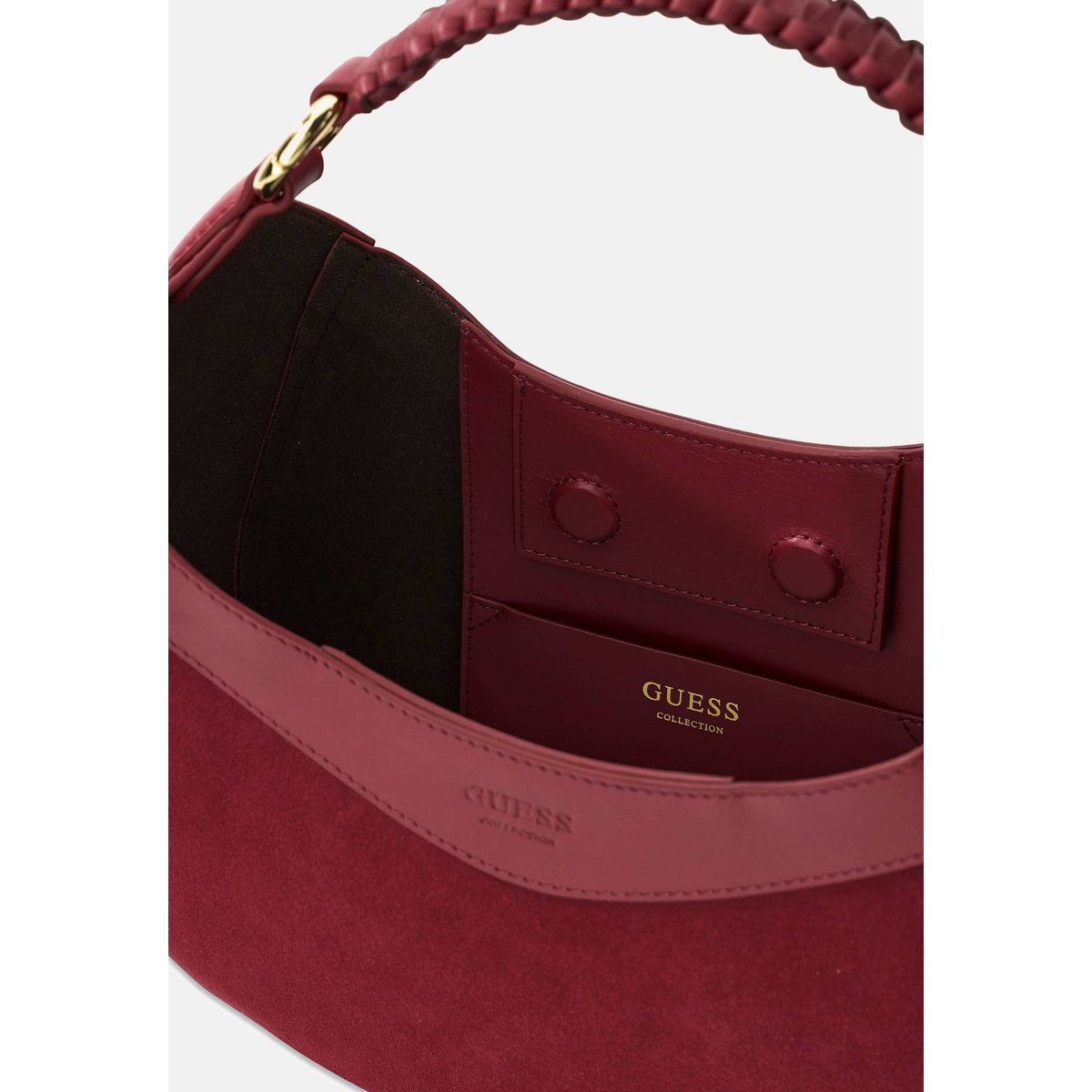 Sac Hobo En Cuir Véritable Nina rouge, GUESS