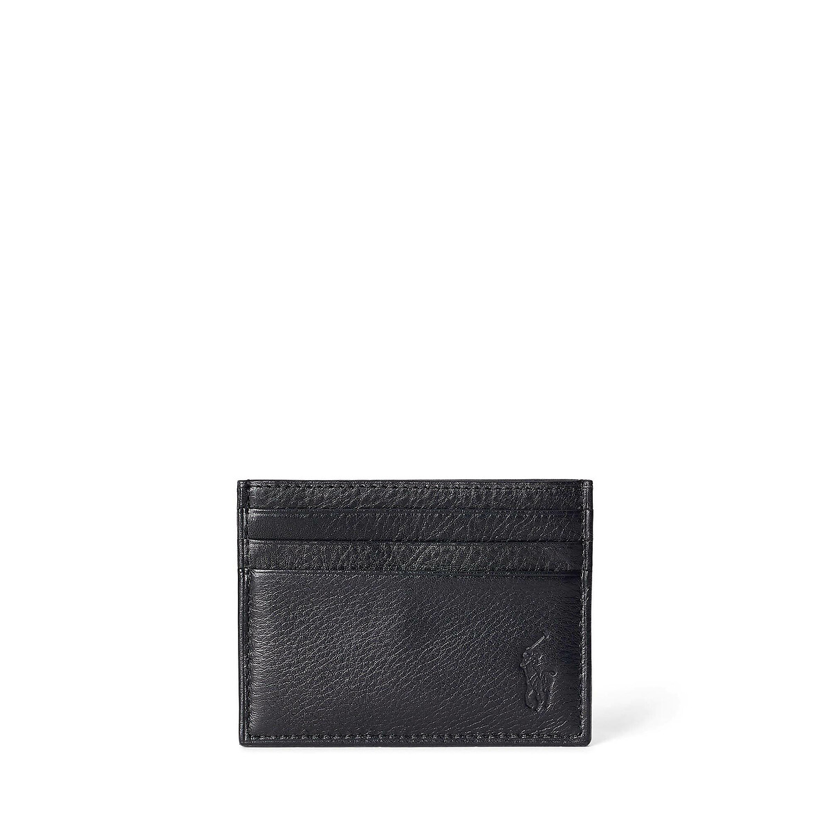 Porte-cartes en cuir chagrin noir, POLO RALPH LAUREN