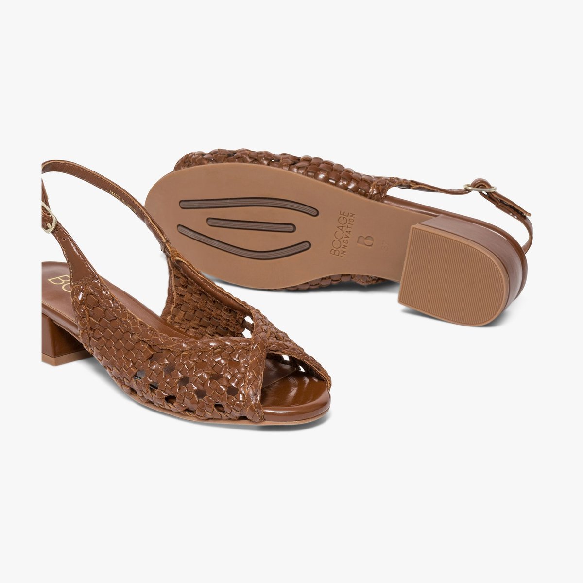 Ballerine en cuir SARAH cognac, BOCAGE