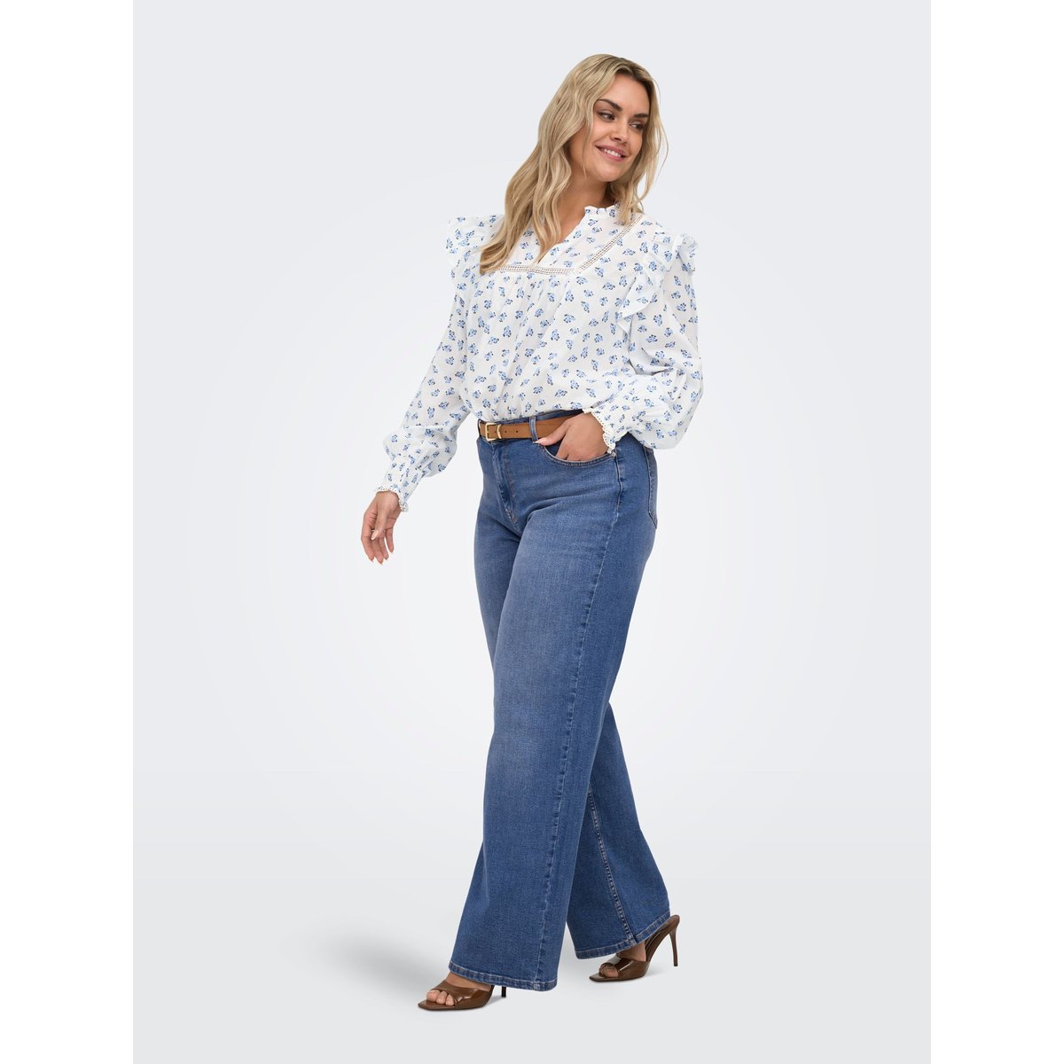 Jean À Jambe Large medium blue denim, ONLY CARMAKOMA