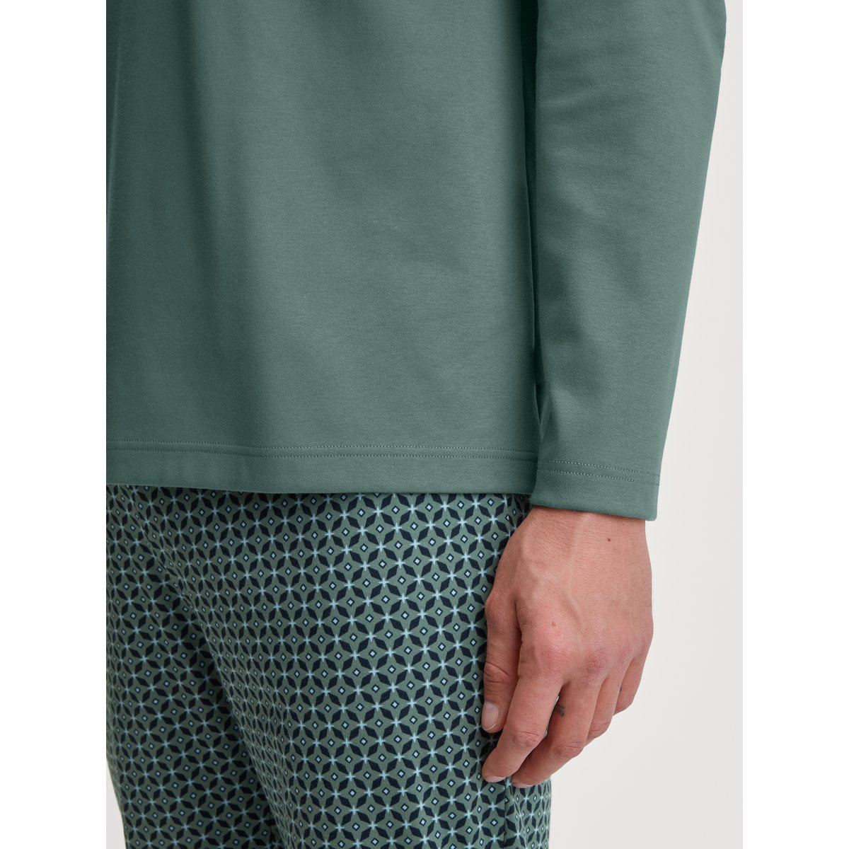 Pyjama, longue manches longues Coton RELAX COMFY bleu foncé, CALIDA