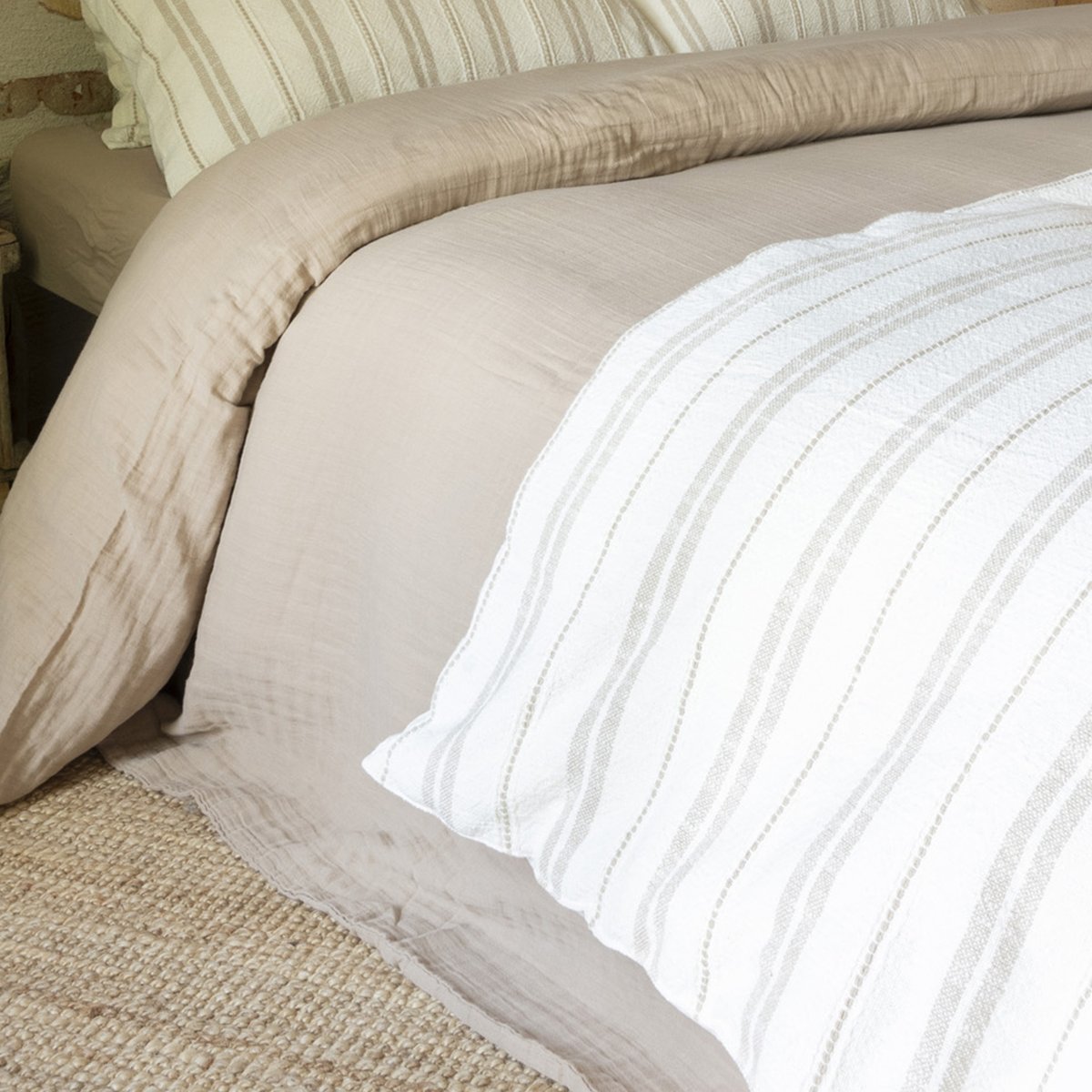 Bout de lit en 100% Percale de Coton multicolore, EDEN