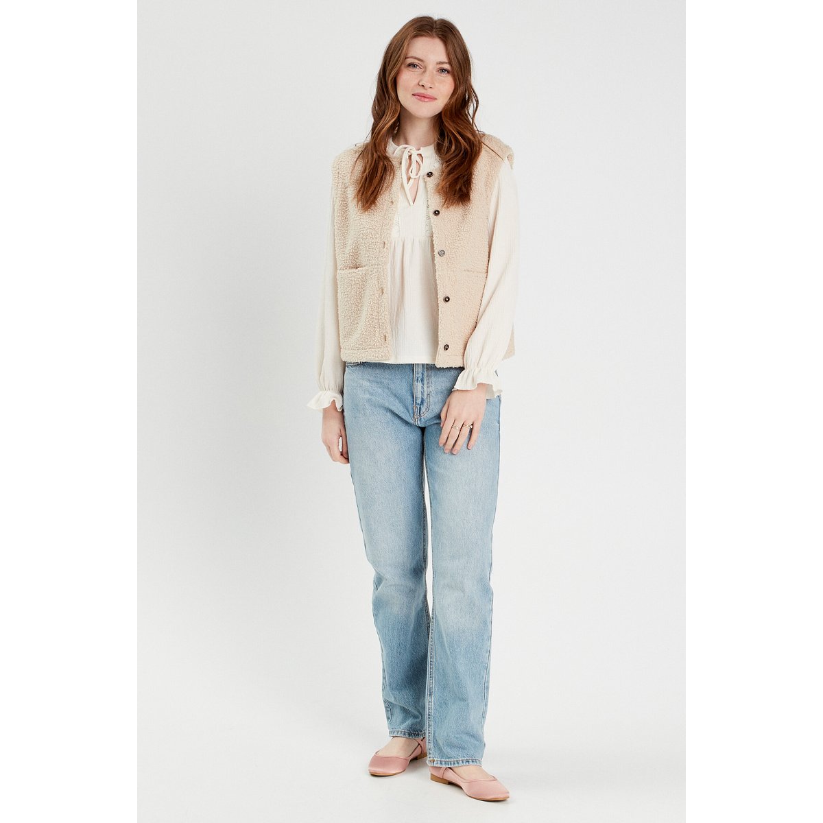 Blouse manches longues ecru, CACHE CACHE