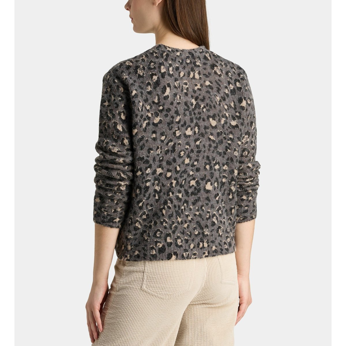 Pull droit rivage léopard noir, GALERIES LAFAYETTE