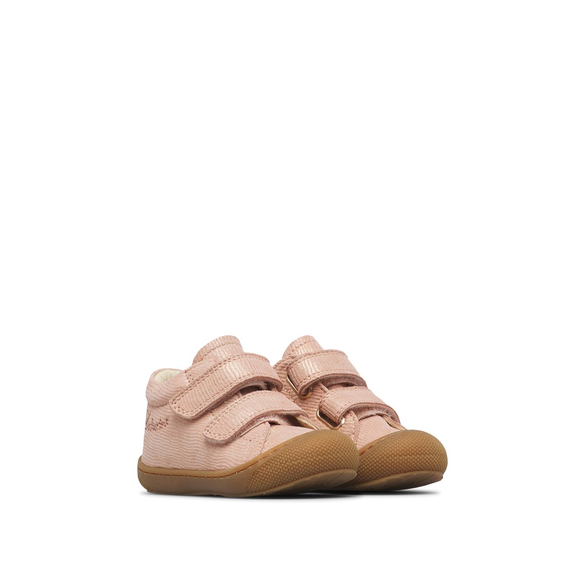 Chaussures premiers pas en suède COCOON VL rose poudré-marron, NATURINO