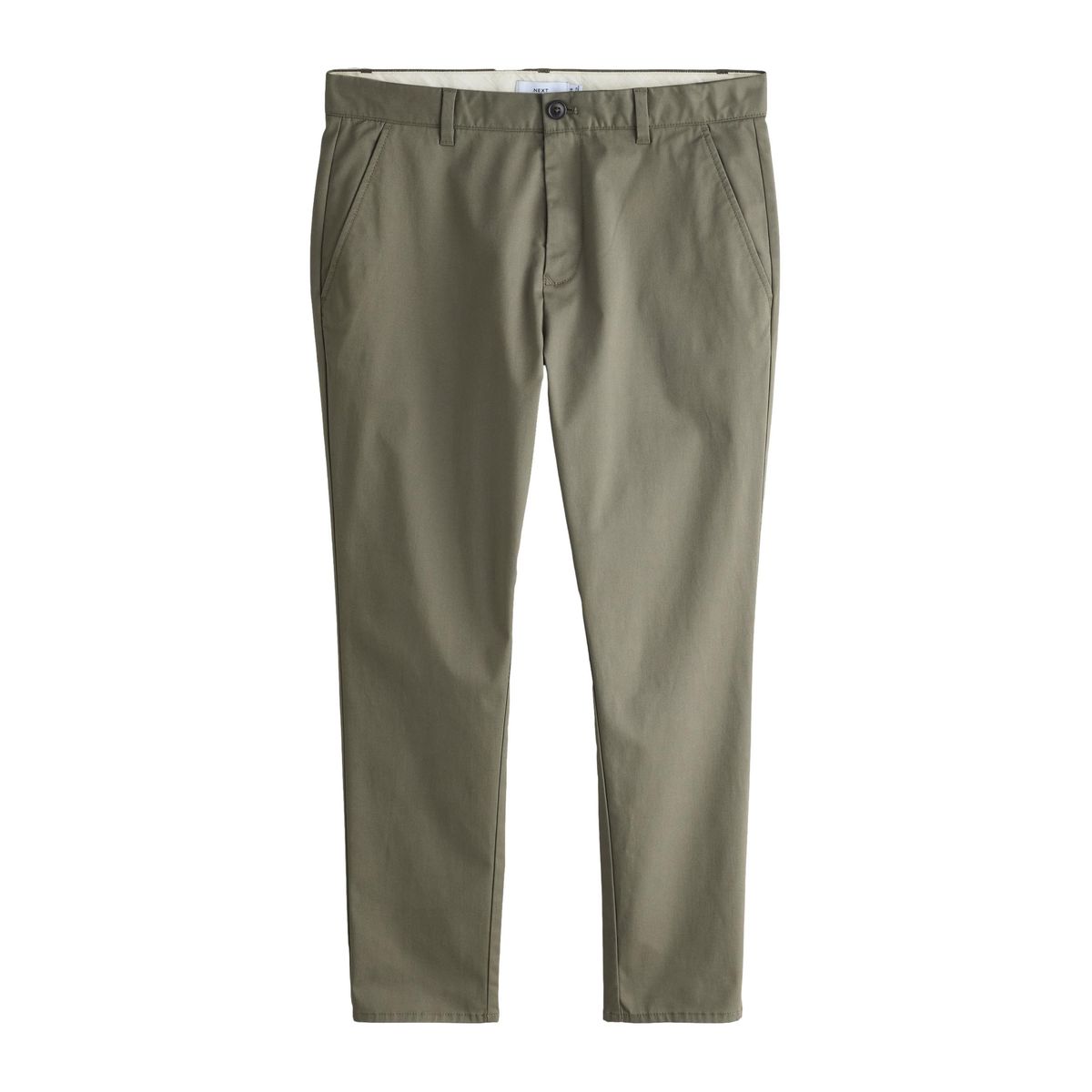 Pantalon chino stretch en coton majoritaire vert kaki, NEXT