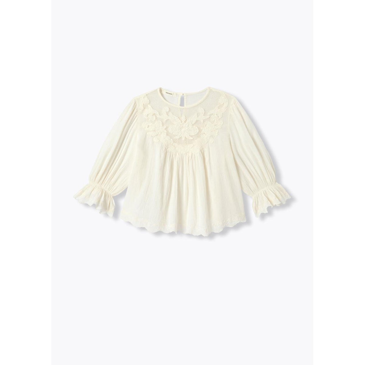 Blouse romantique brodée ecru, PROMOD