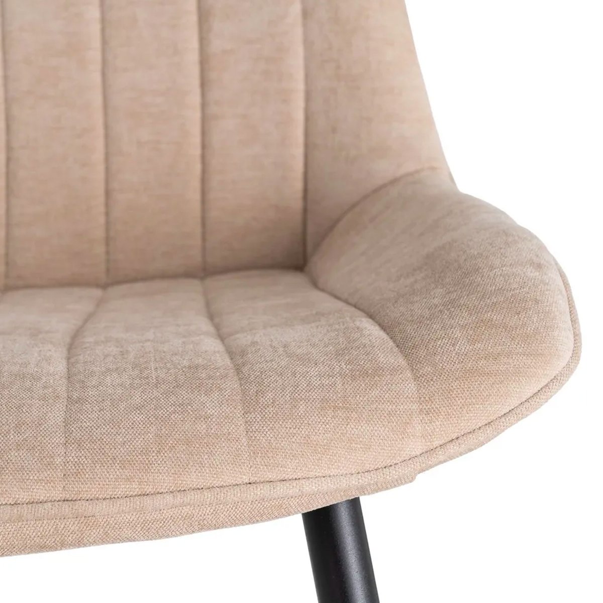 Chaise tissu beige et métal noir 50x60x85cm beige, WADIGA