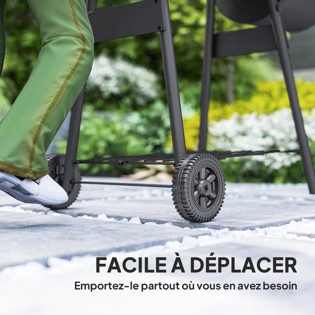 Fumeur Acier Noir noir, OUTSUNNY