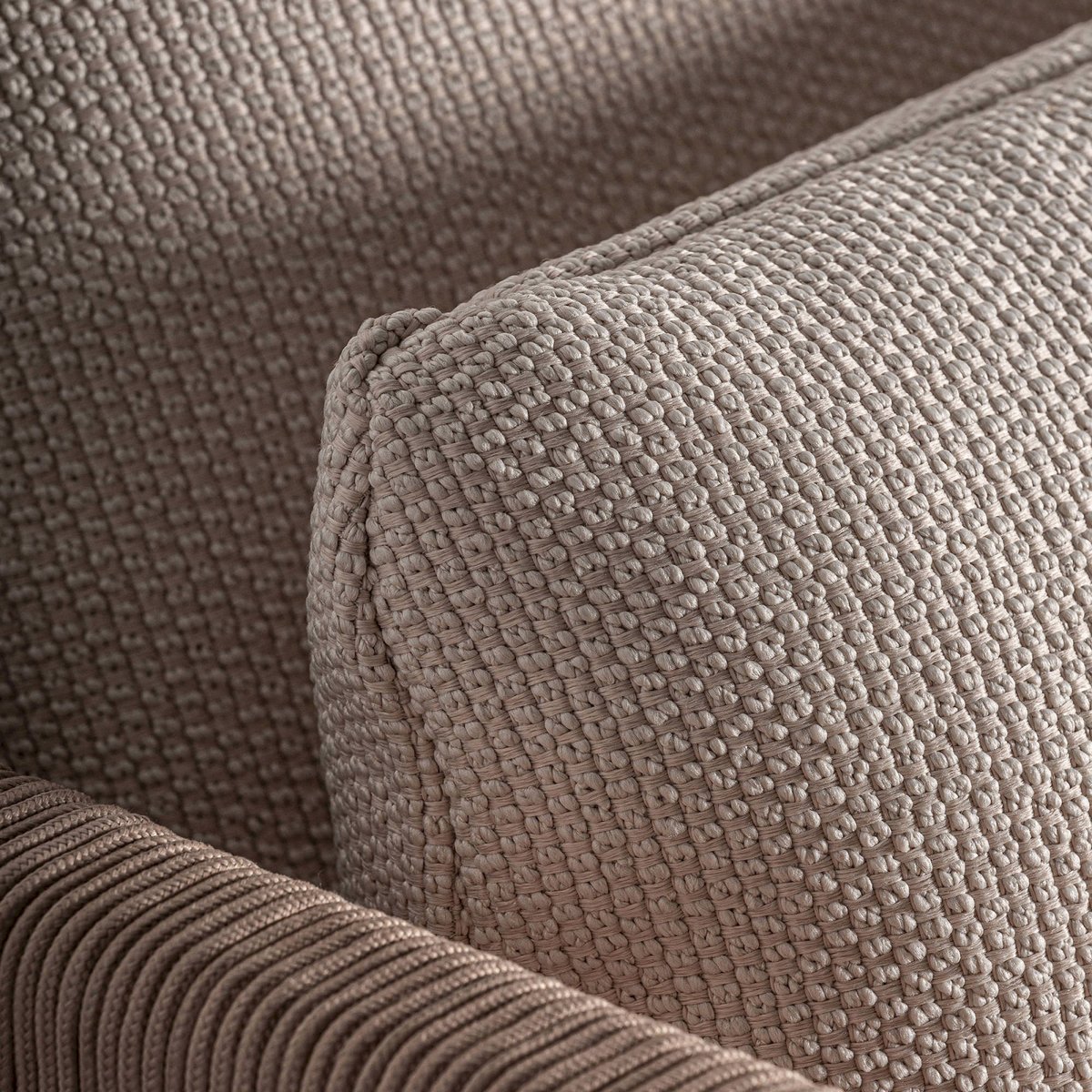 Chaise longue bohème S.TRENA en bois beige et bois brun, RECOLLECTION