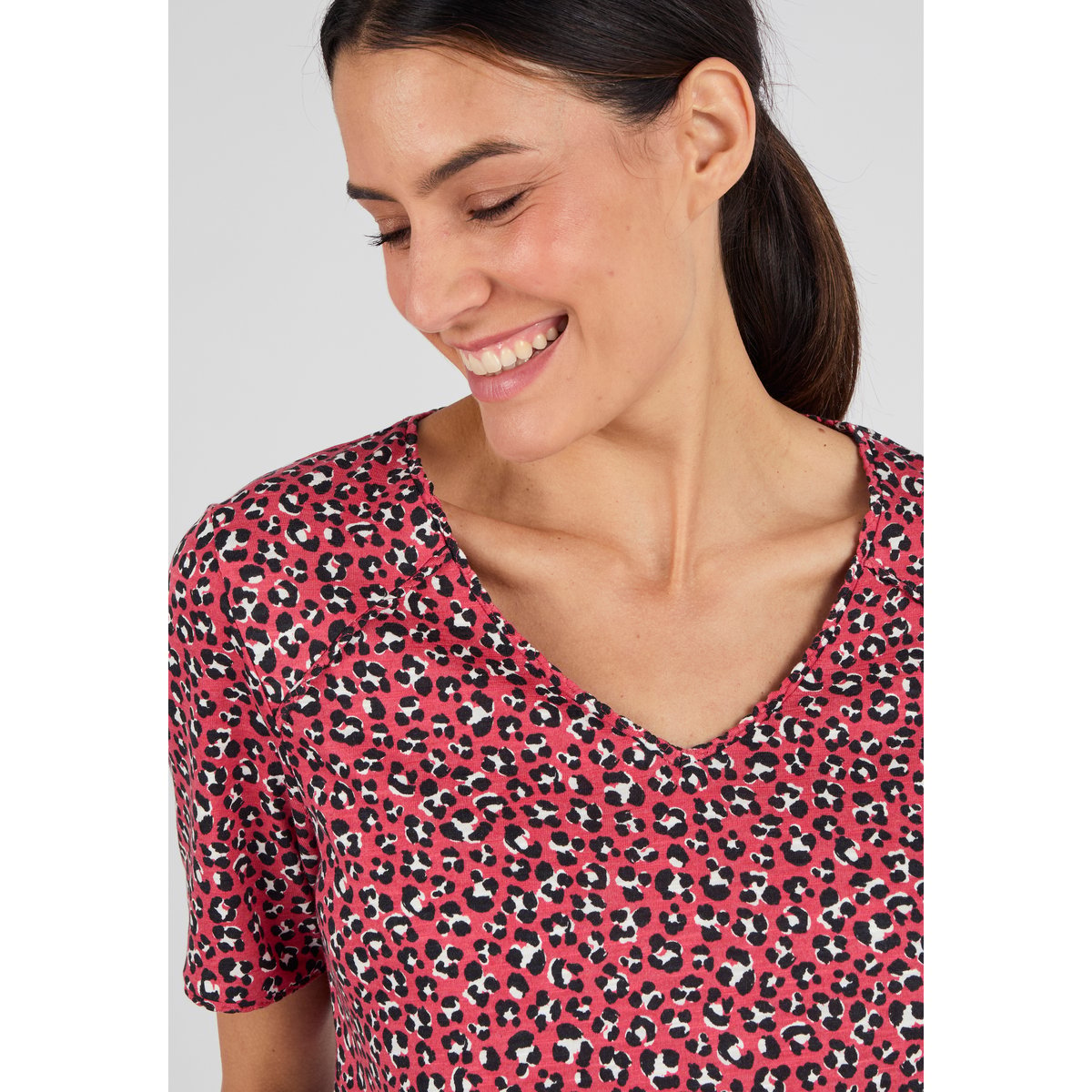 T-shirt maille jersey flammée rose tachiste, DAMART