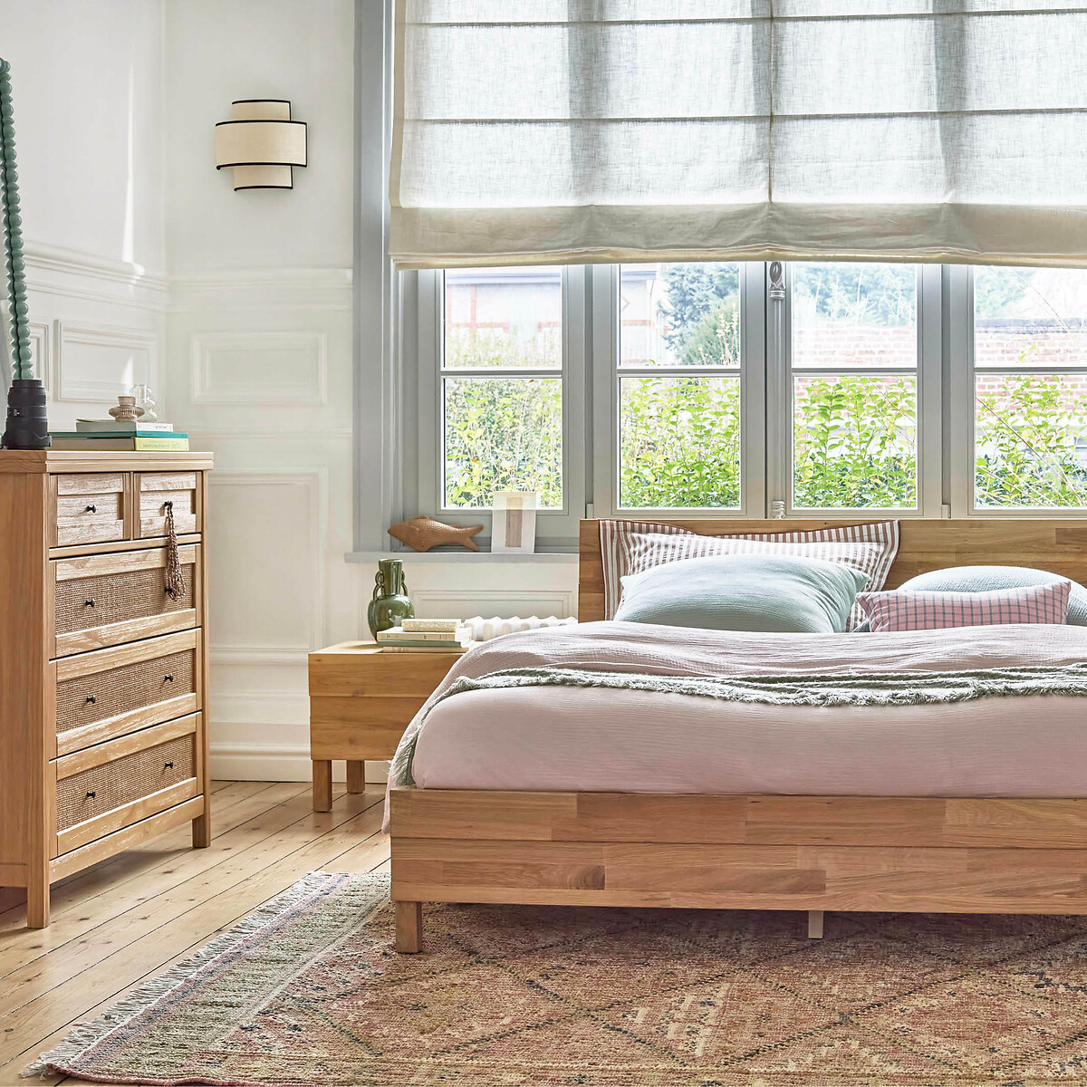 Cama de roble macizo laminado Ariles madera clara natural, LA REDOUTE INTERIEURS