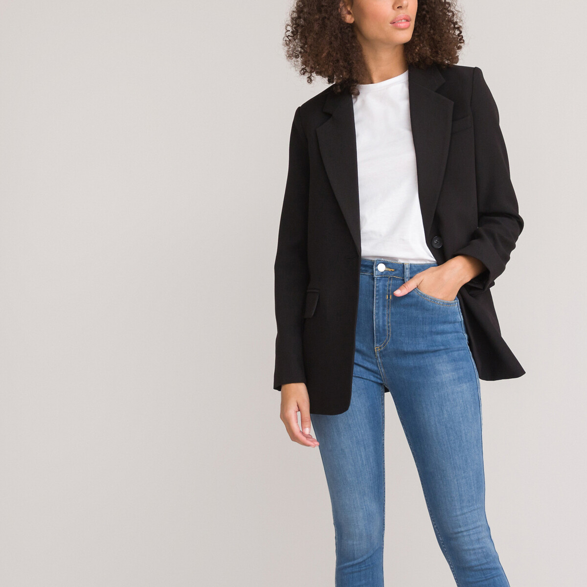 Blazer coupe ample noir, LA REDOUTE COLLECTIONS