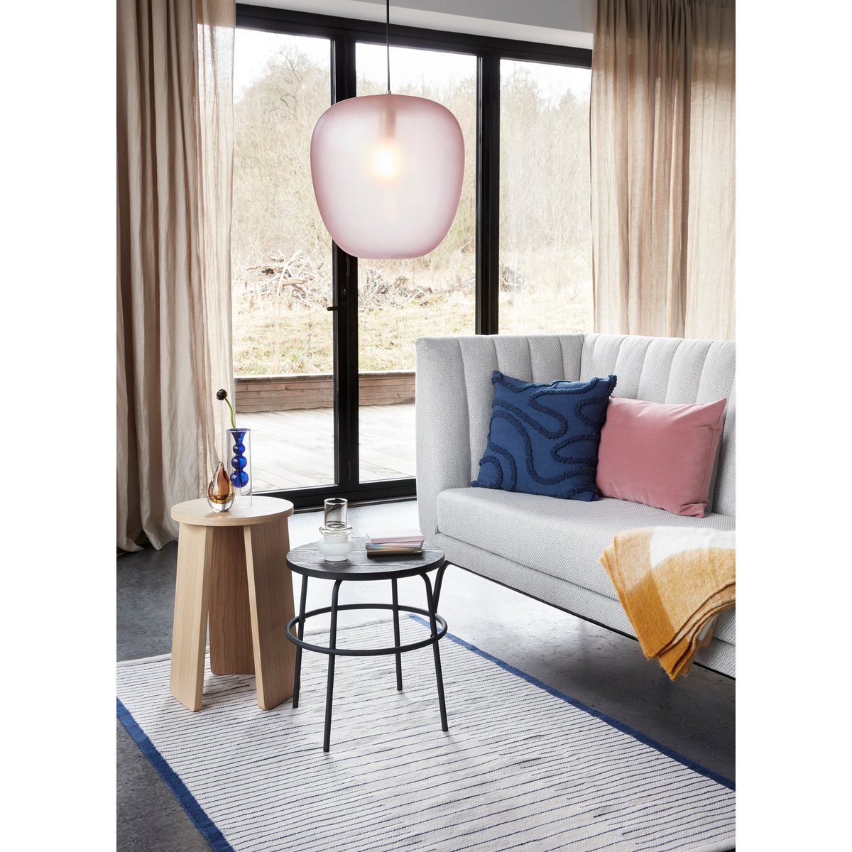 Tabouret en placage de chêne SPLIT naturel, HUBSCH