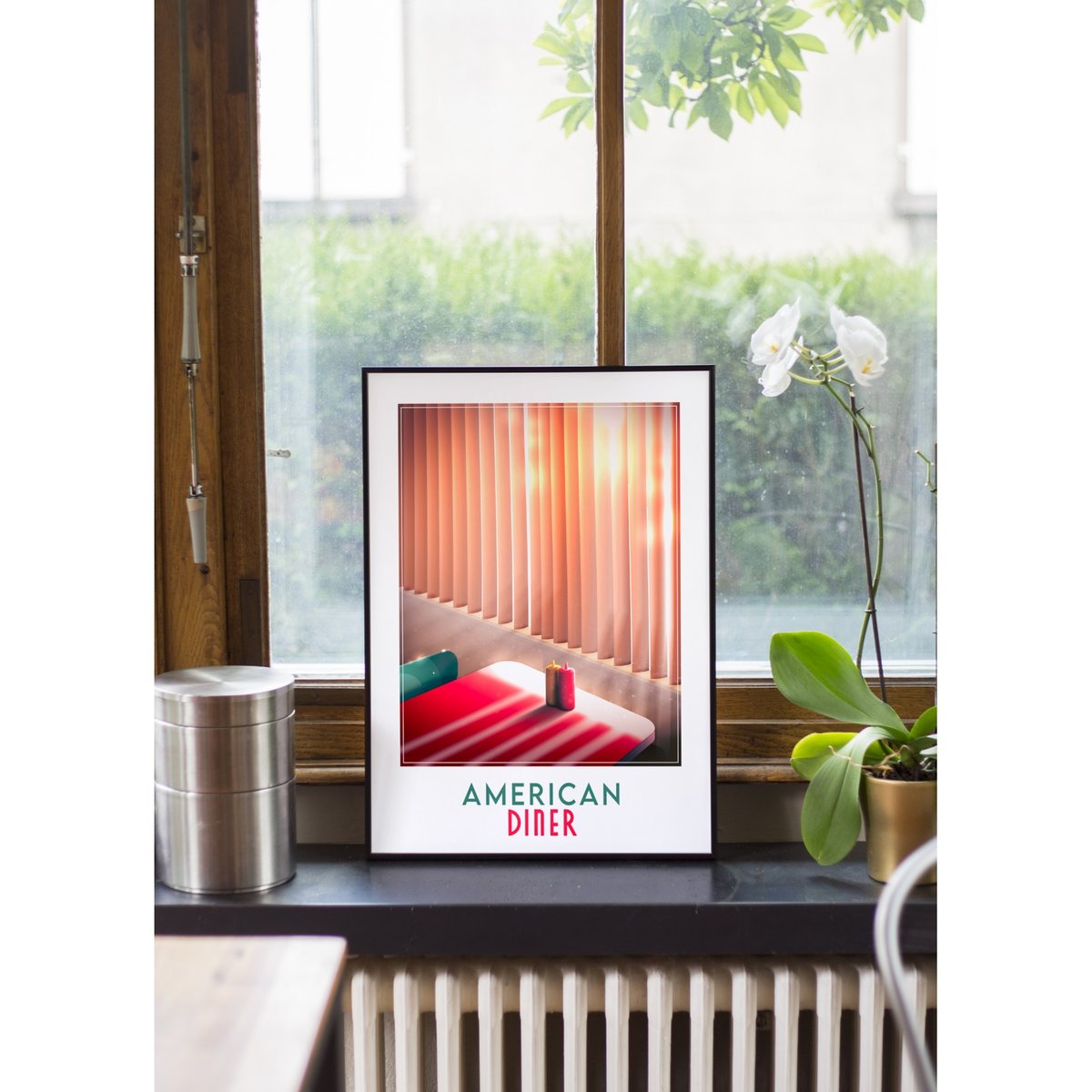 Affiche American Diner blanc, L'AFFICHERIE