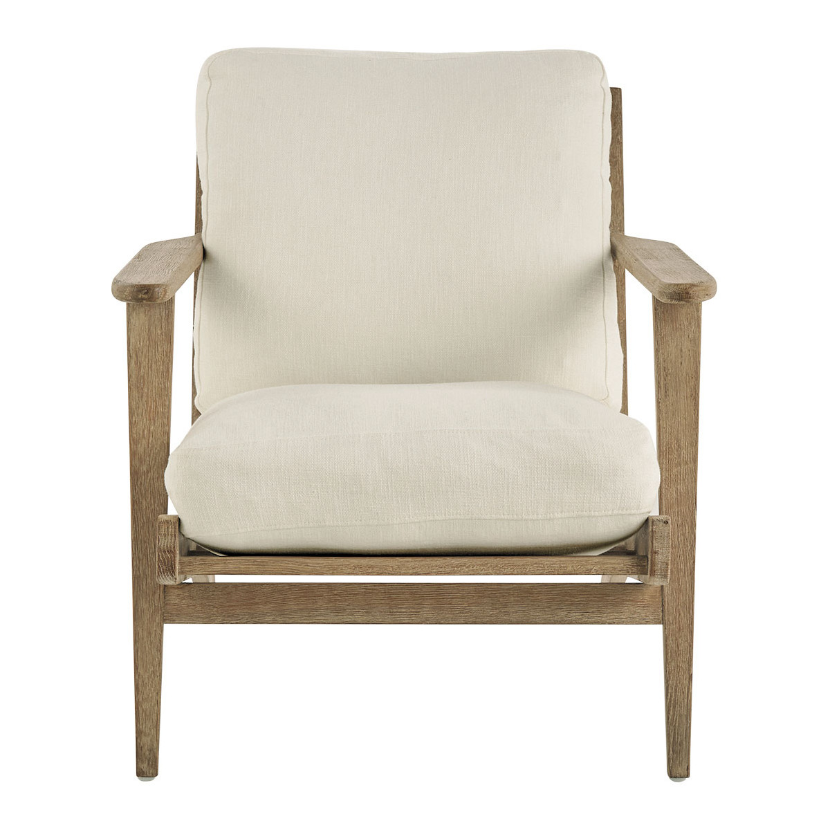Fauteuil sur pied coton manguier beige, BLANC D’IVOIRE