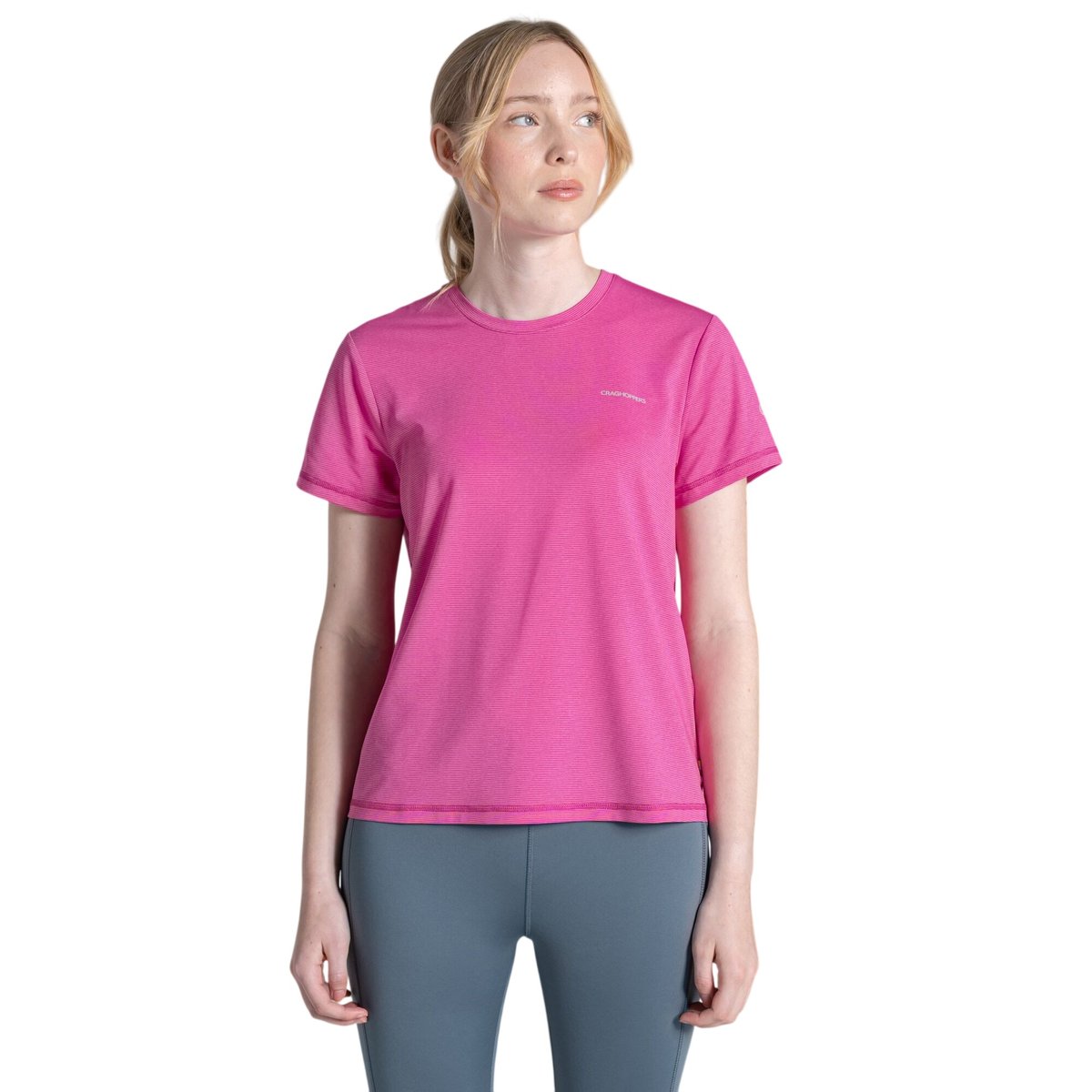 T-shirt uni manches courtes ELLIE rose, CRAGHOPPERS