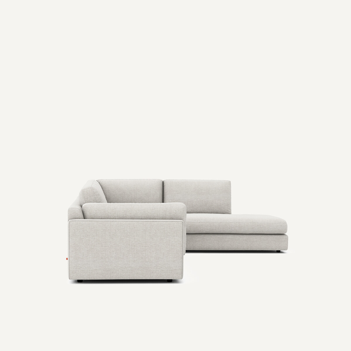 Sofá-cama de canto e chaise-longue, em algodão reciclado, CÉSAR cinzento claro, AM.PM