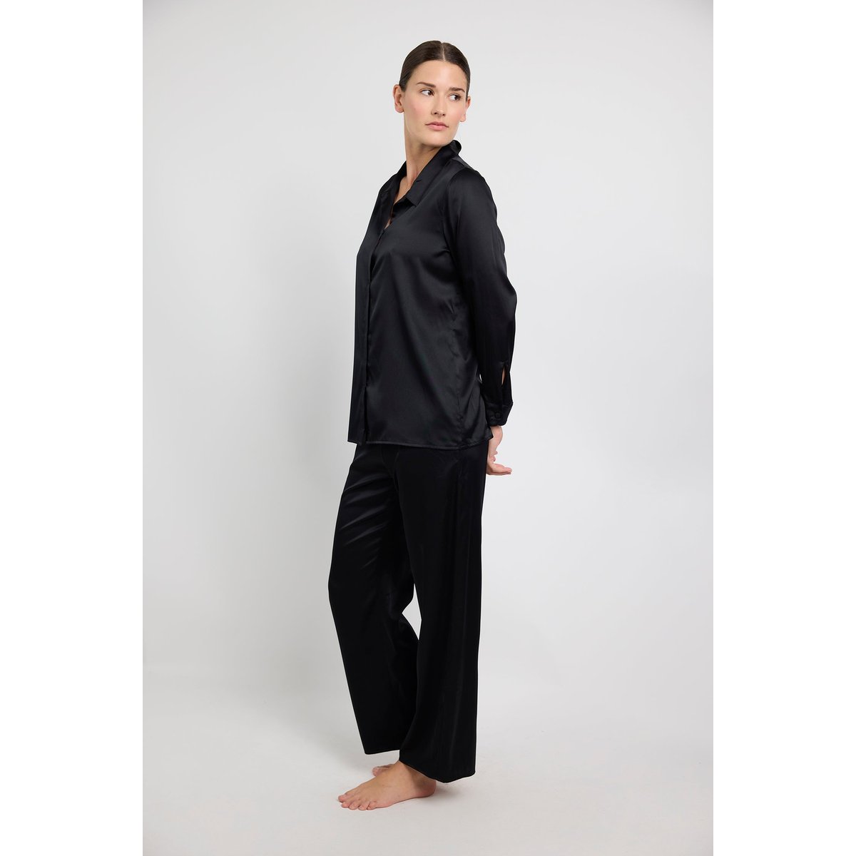 Pantalon en soie SILK'N MOON noir, MAISON LEJABY