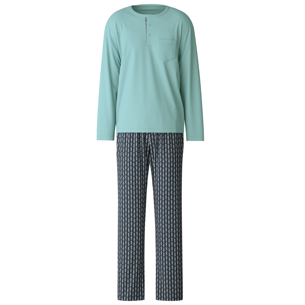 Pyjama manches longues Coton RELAX SELECTED bleulily, CALIDA