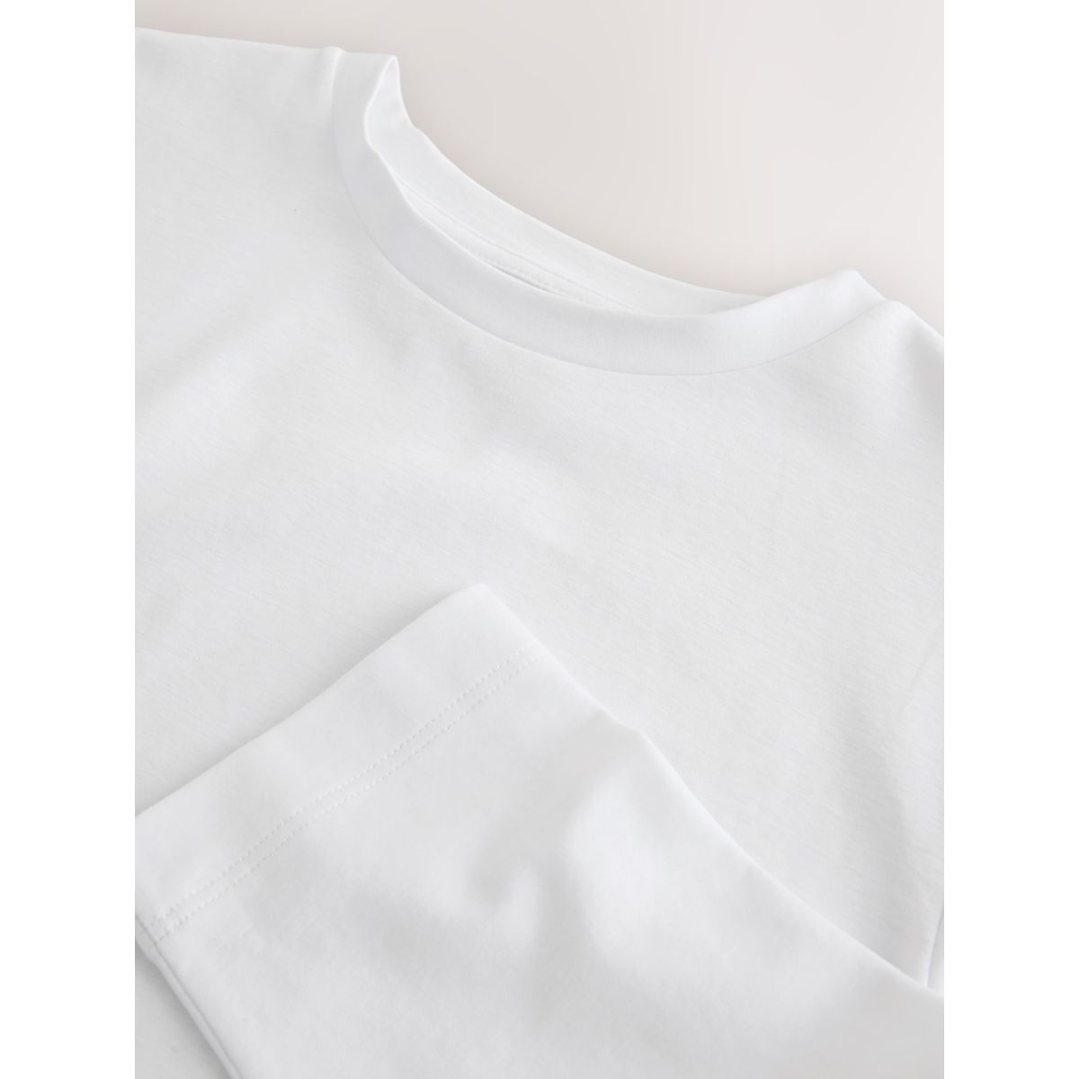 T-shirt ras du cou épais à manches longues blanc, NEXT