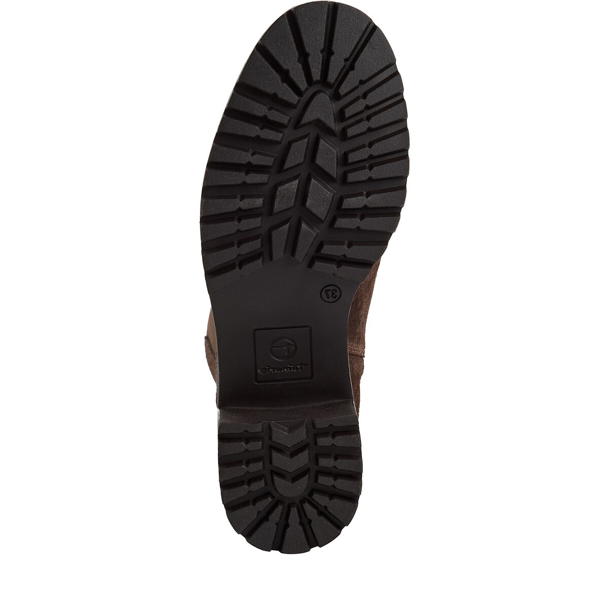 Stivali piatti in pelle scamosciata marrone scuro, TAMARIS