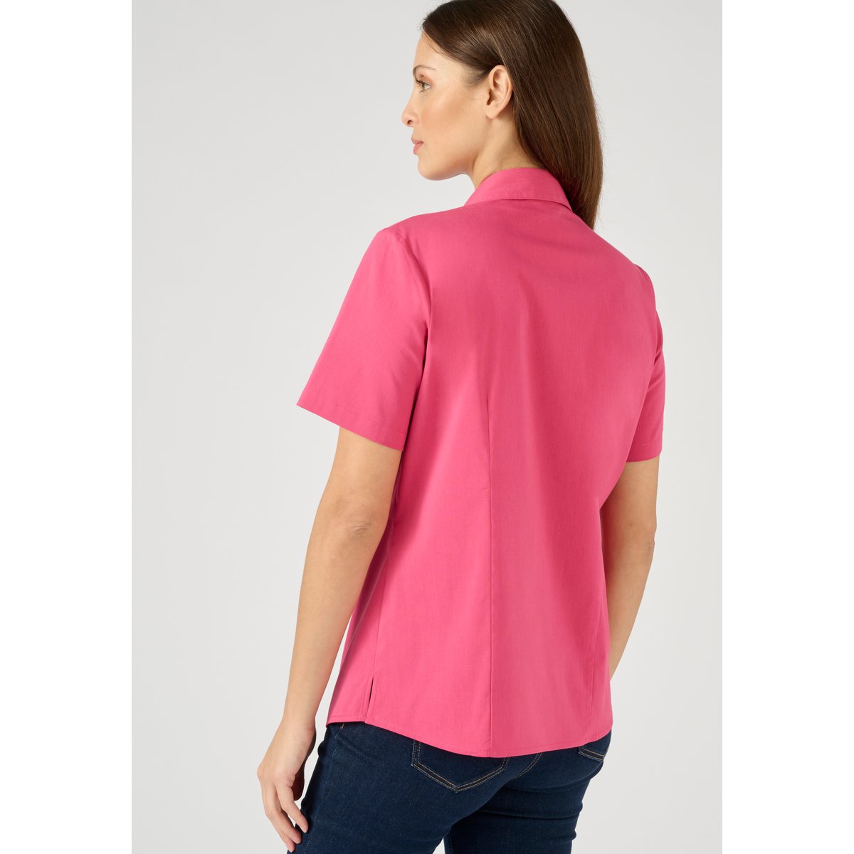 Chemisier popeline stretch rose framboise grisé, DAMART