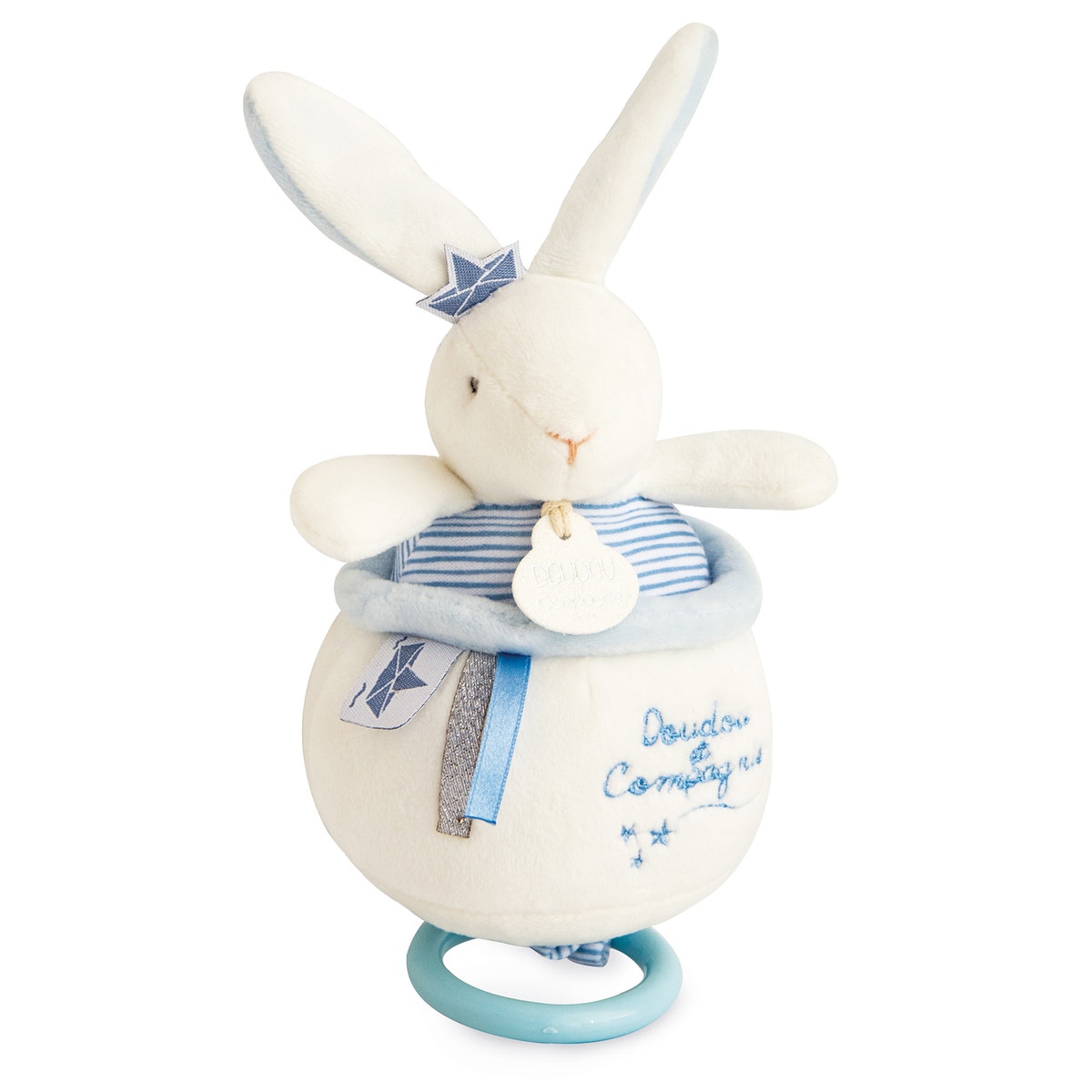 Boite À Musique Lapin Mpatelot Dc3520 bleu, DOUDOU ET COMPAGNIE