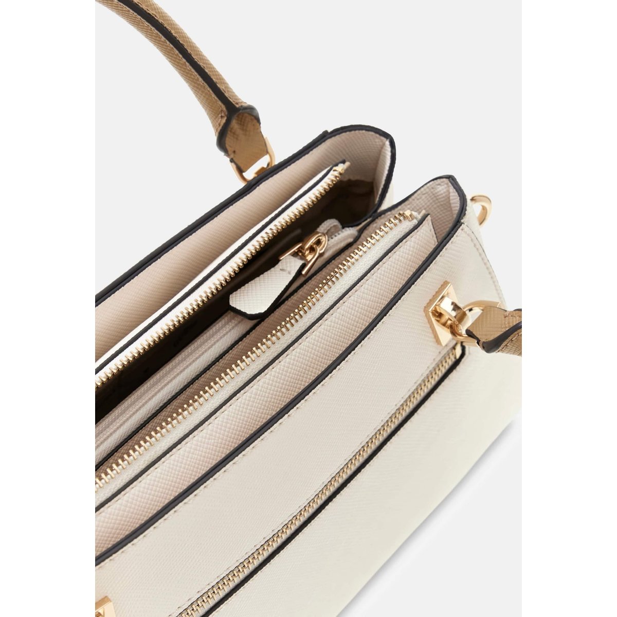 Sac À Main Noelle Saffiano beige, GUESS