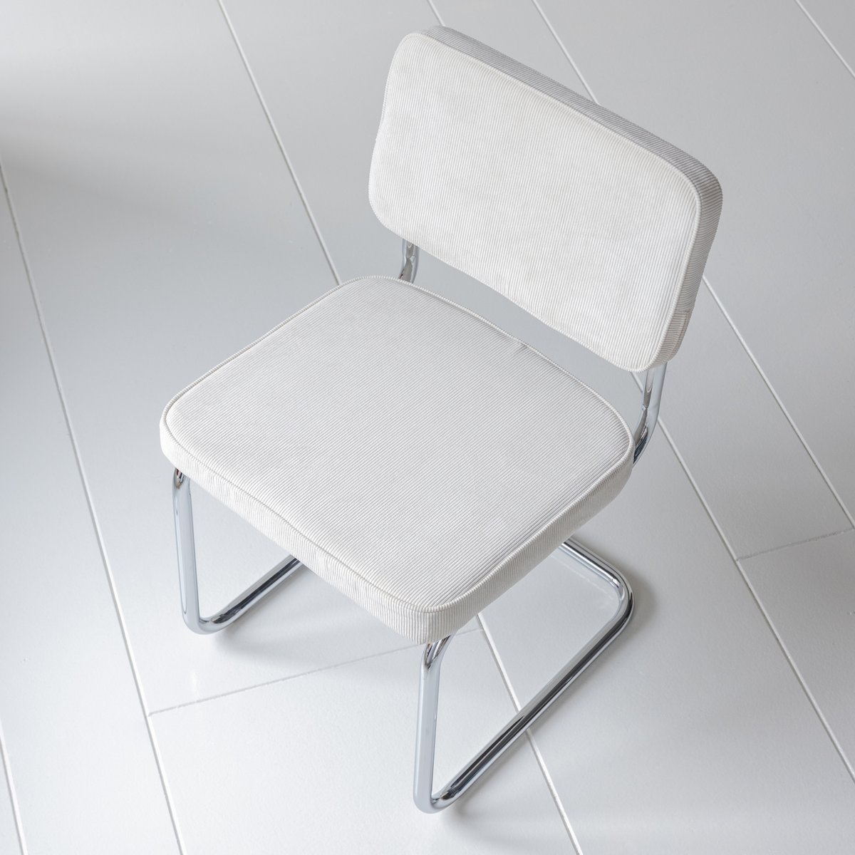 Chaises cantilever Maria en velours, lot de 2, MARIA beige, gris, HAPPY GARDEN