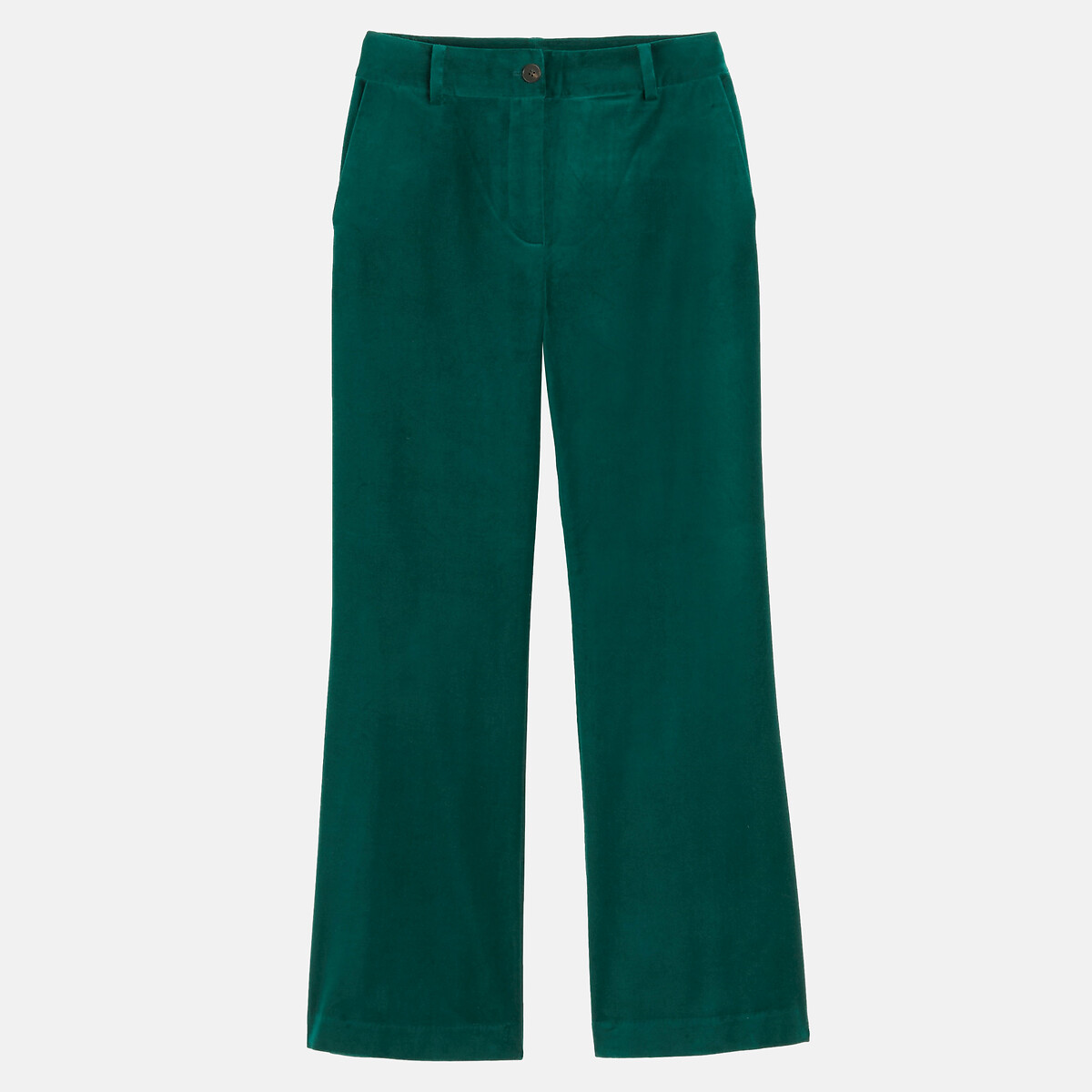 Pantalon flare en velours lisse, Signature, DONATIEN vert foncé, LA REDOUTE COLLECTIONS