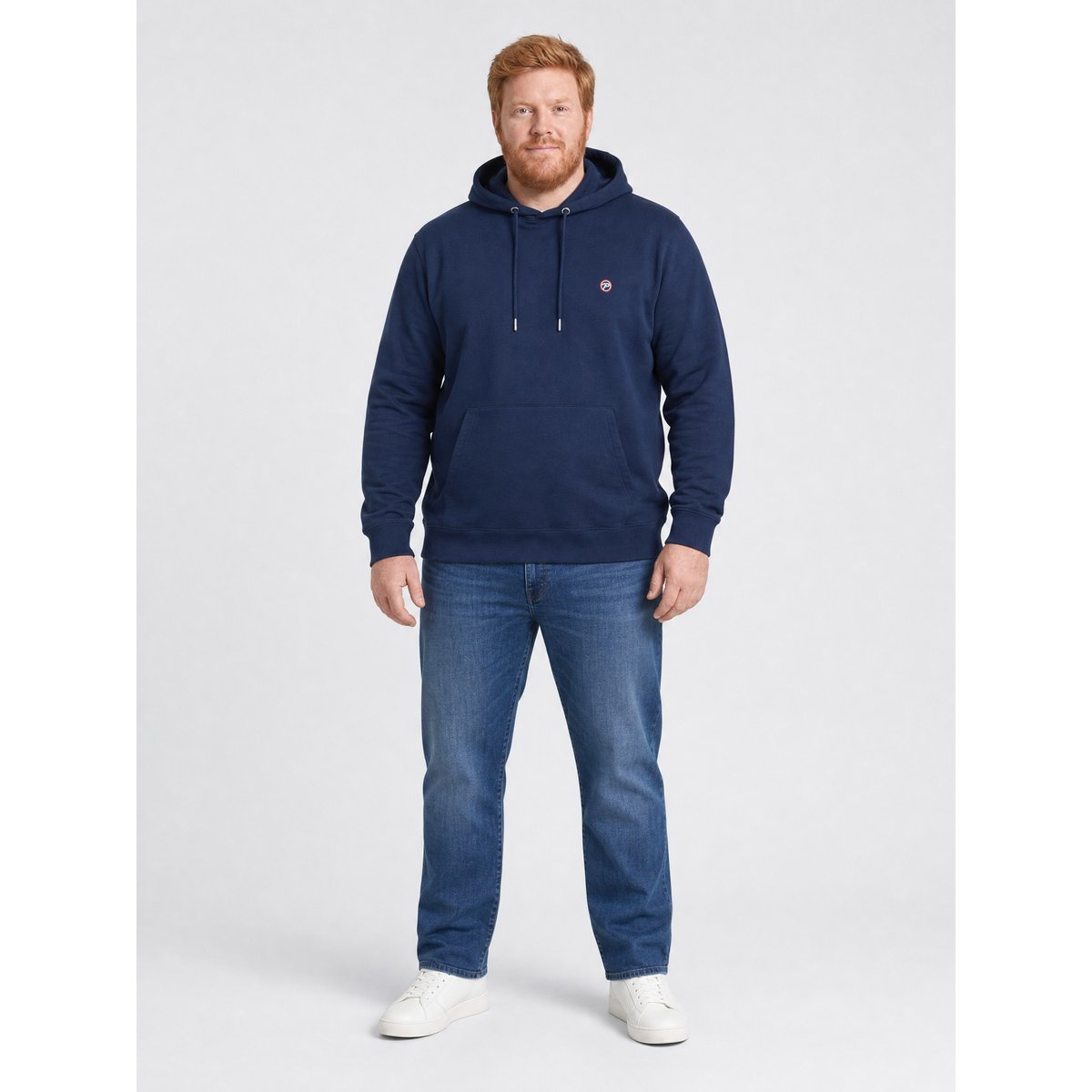 Sweat à capuche grande taille en coton steelview bleu navy blue, PETROL INDUSTRIES