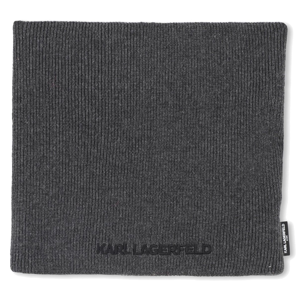 Ensemble bonnet + tour de cou tricot anthracite chine, KARL LAGERFELD KIDS