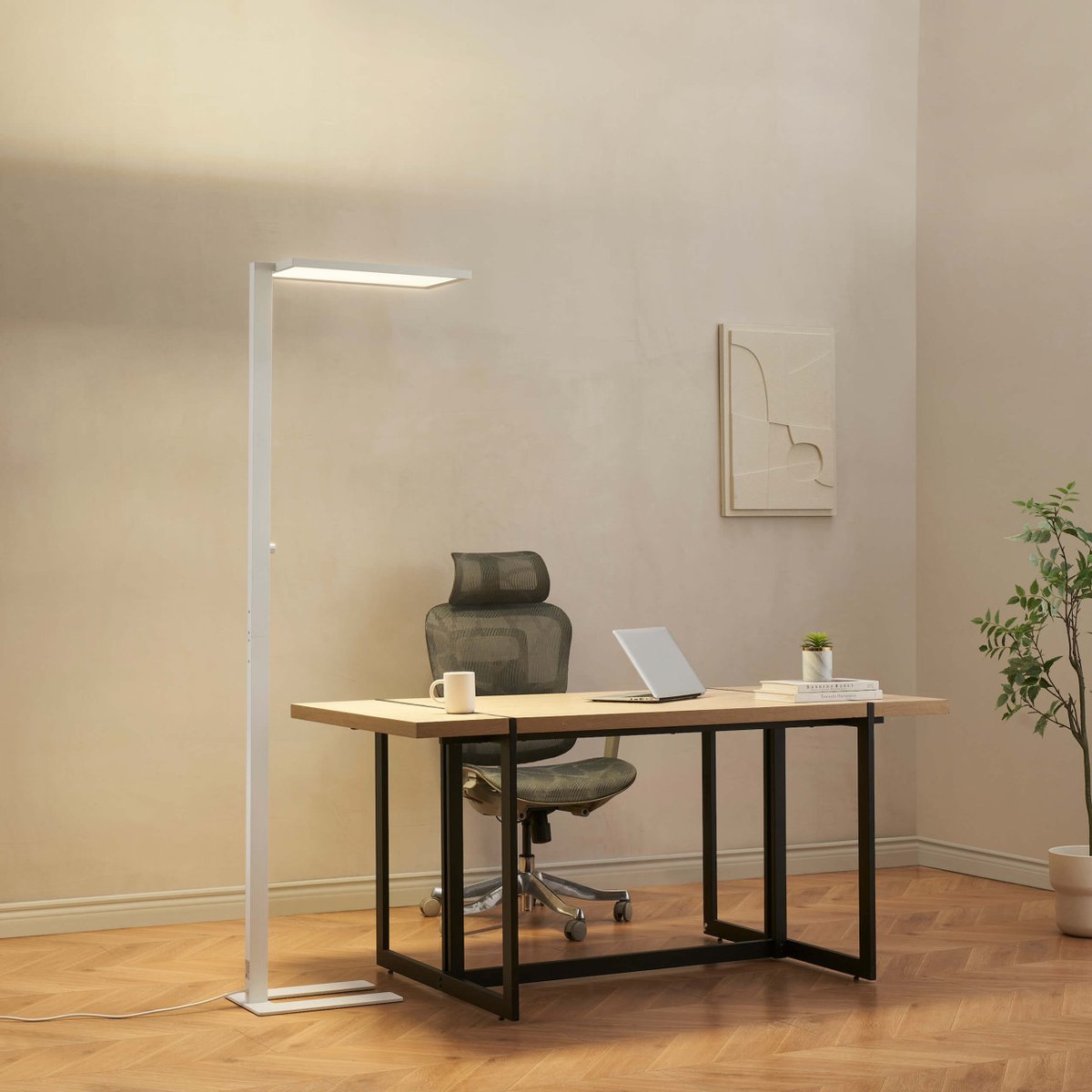 Lampadaire LED dimmable élégant - EPHAN blanc, KOSILUM