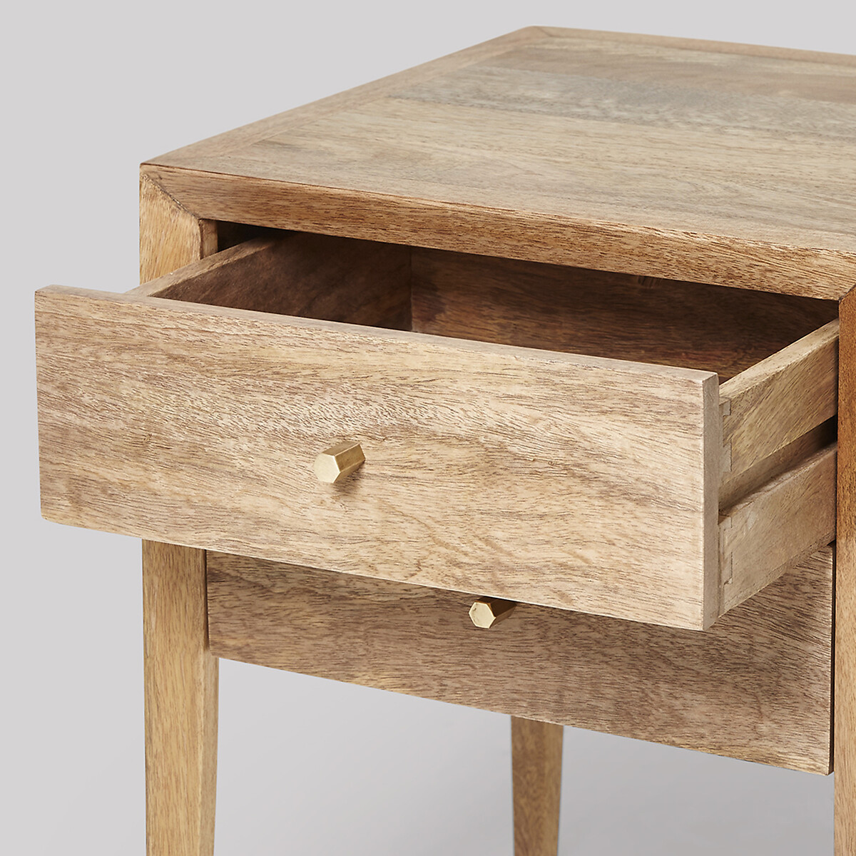 Valente Mango Wood 2 Drawer Bedside Table light wood, SWOON