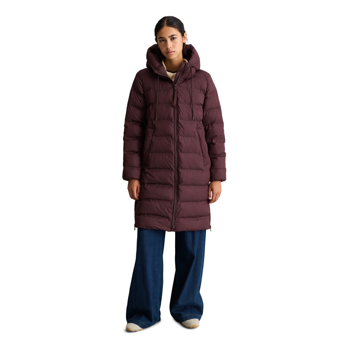 Manteau bouffant à capuche regular avec surface hydrofuge marron, MARC O’POLO DENIM