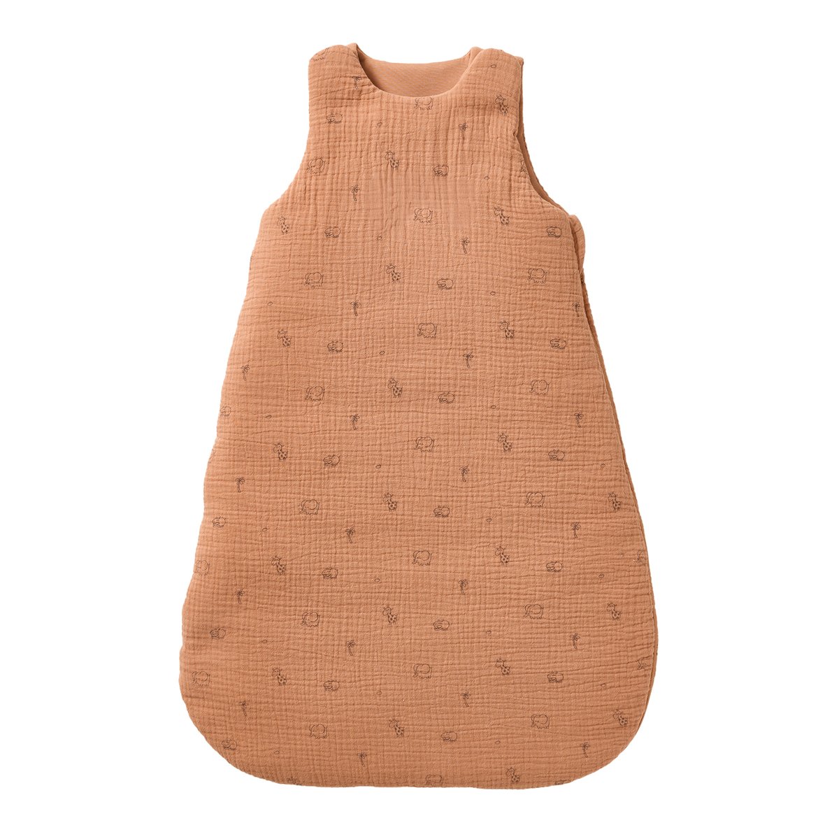 Gigoteuse gaze de coton Bio JUNGLE marron imprimé, VERTBAUDET