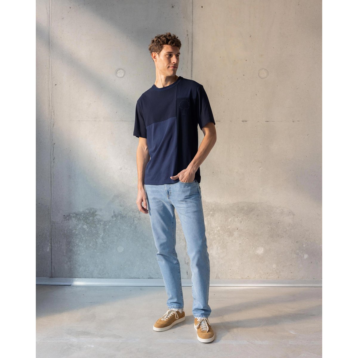 T-shirt LUGNY UP bleu marine, FAGUO
