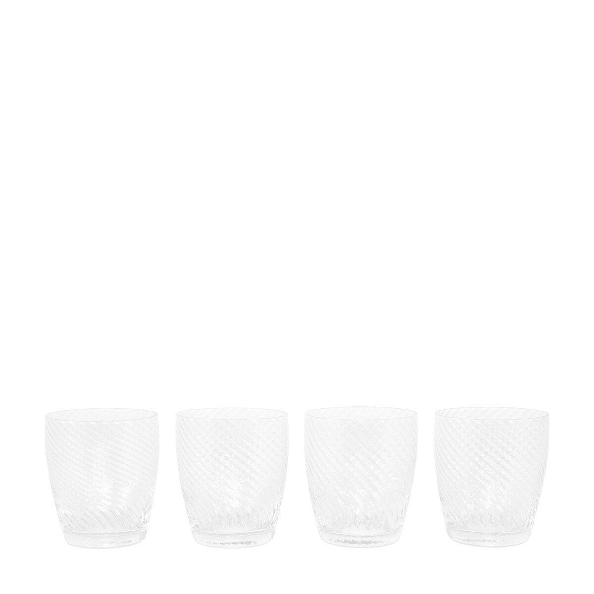 Set of 4 Vela Tumbler Glasses in Clear transparent, ÉDITÉ