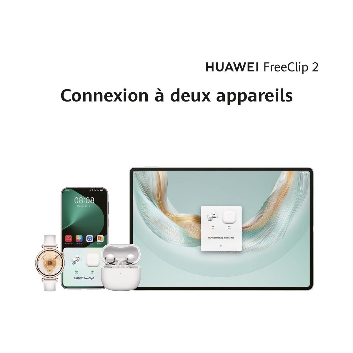 Ecouteurs FreeClip 2 Bleu couleur unique, HUAWEI